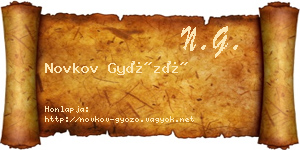 Novkov Győző névjegykártya